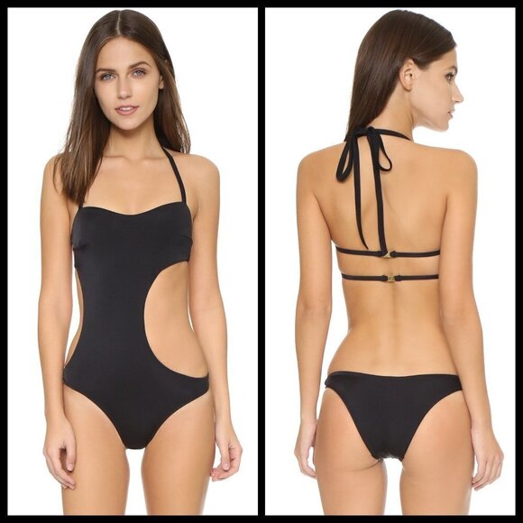💕L'AGENT by AGENT PROVOCATEUR💕 Agata Swimsuit ~ Black Small NWT - Picture 1 of 15